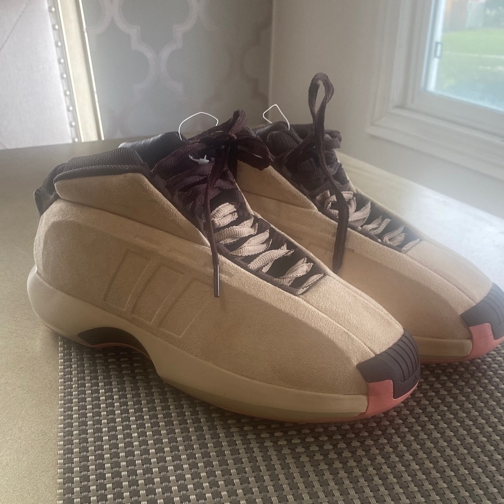 adidas Beige and Black High-Top Sneakers